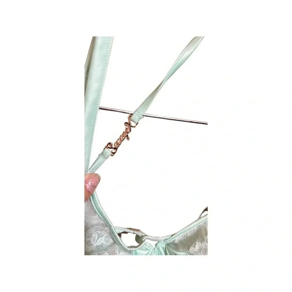 Savage x Fenty Strap Up Lace Plunge Bra Mint Green Size 34DD - Picture 4 of 5